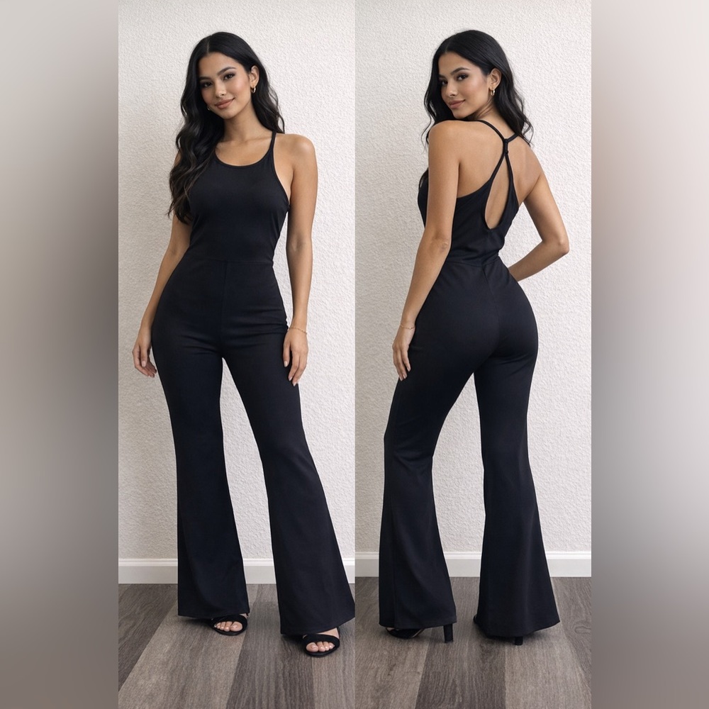 NWT  Arizona Jeans Black Sleeveless Jumpsuit